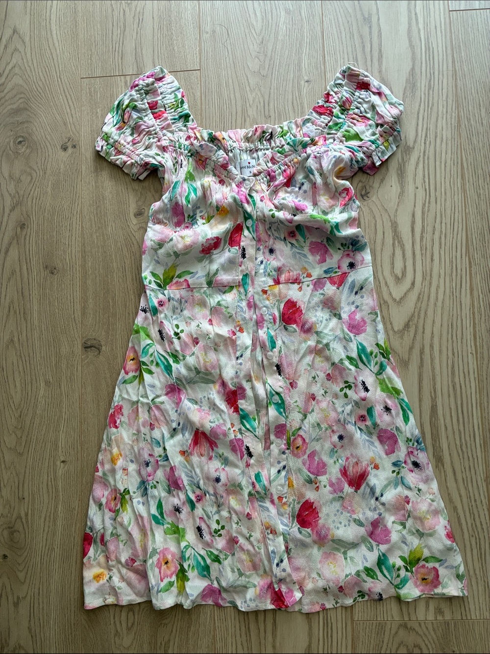 Women’s Pink Floral Off-Shoulder Mini Dress